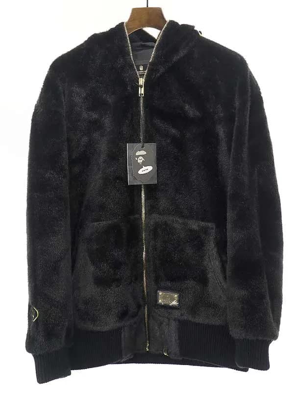 A BATHING APE ア ベイシング エイプ WGM FAUX FUR SHARK HOODIE JACKET ファージャークパーカー