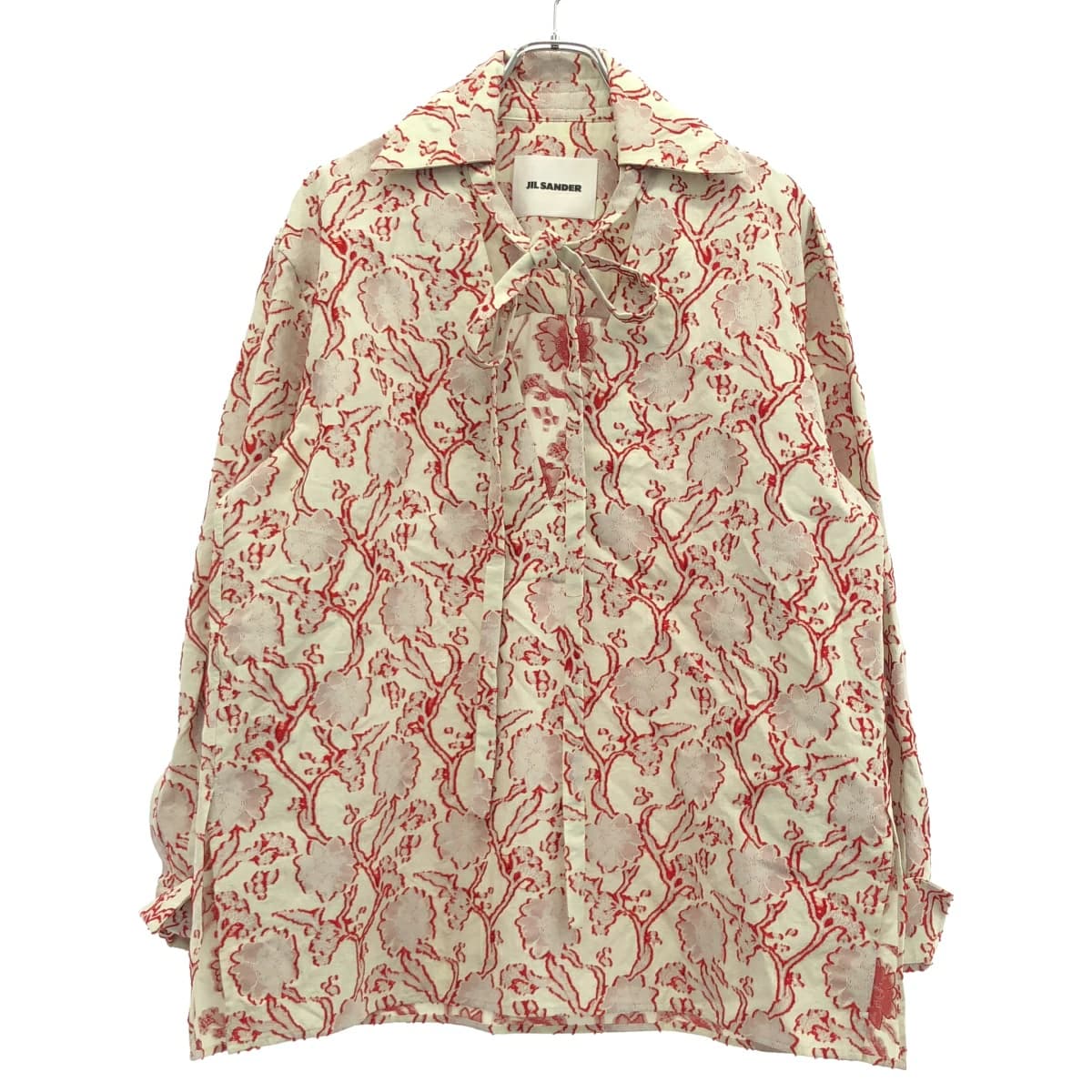 JIL SANDER ジルサンダー ベルベットフラワージャガードボウタイプルオーバー JSPT601605