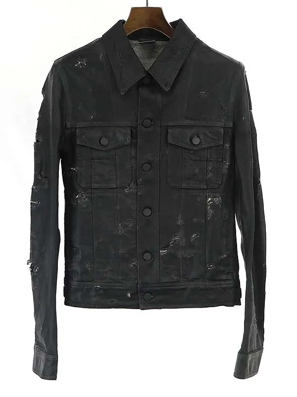 Dior HOMME ディオールオム 04SS STRIP期 デストロイコーティングデニムジャケット