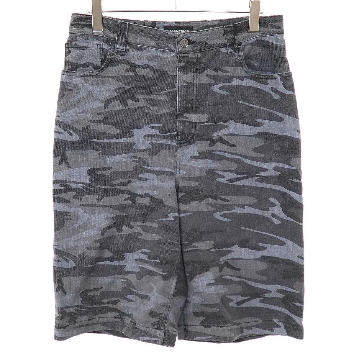 BALENCIAGA バレンシアガ 21SS カモフラージュデニムショートパンツ