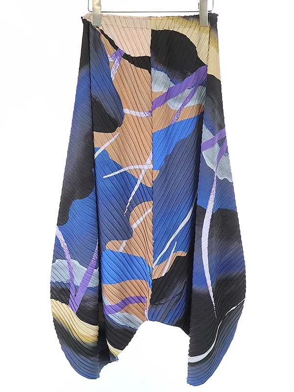 ISSEY MIYAKE イッセイミヤケ 2019 Resort 総柄プリーツサルエルパンツ