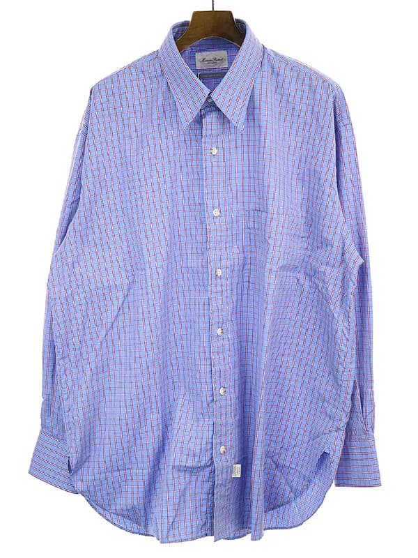 Marvine Pontiak Shirt Makers マービンポンティアック 19SS Tab Collar チェック柄オーバーサイズシャツ