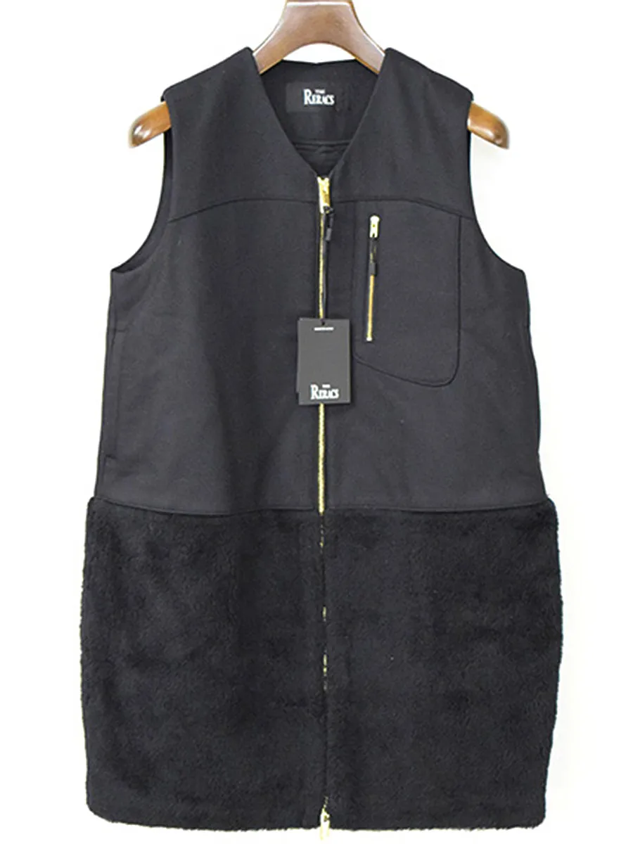 THE RERACS ザ リラクス 16AW PT DRESS ウールボアコンビライトメルトンジップアップワンピース