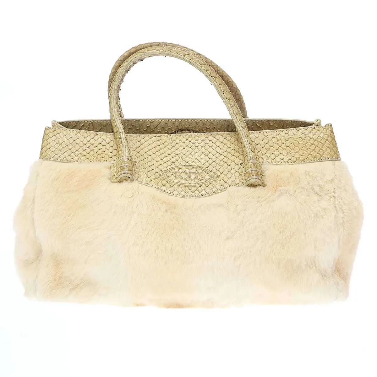 TOD'S トッズ パイソンファー コンビネーションバッグ