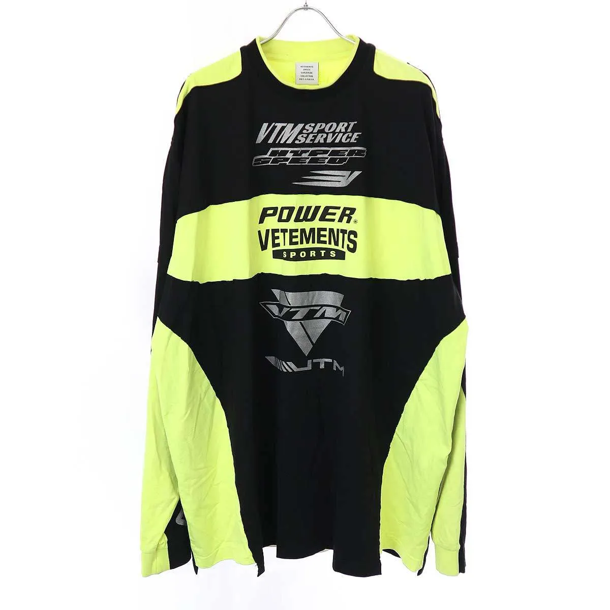 VETEMENTS ヴェトモン 21AW Motocross Patched Logo T-Shirt レーシングパッチロングスリーブカットソー