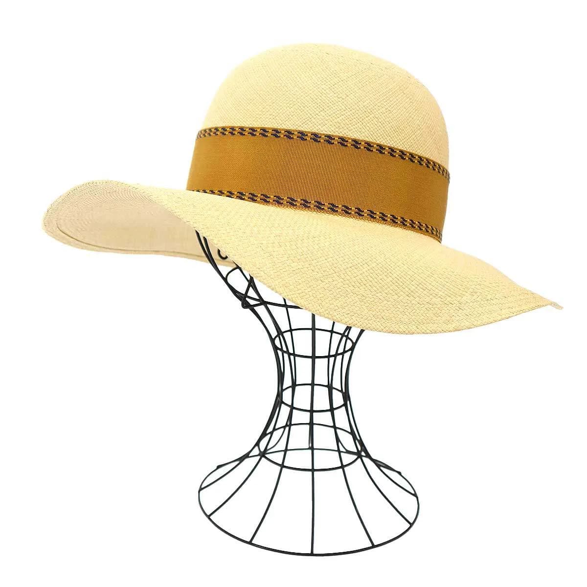 HERMES エルメス ワイドブリムストローハット