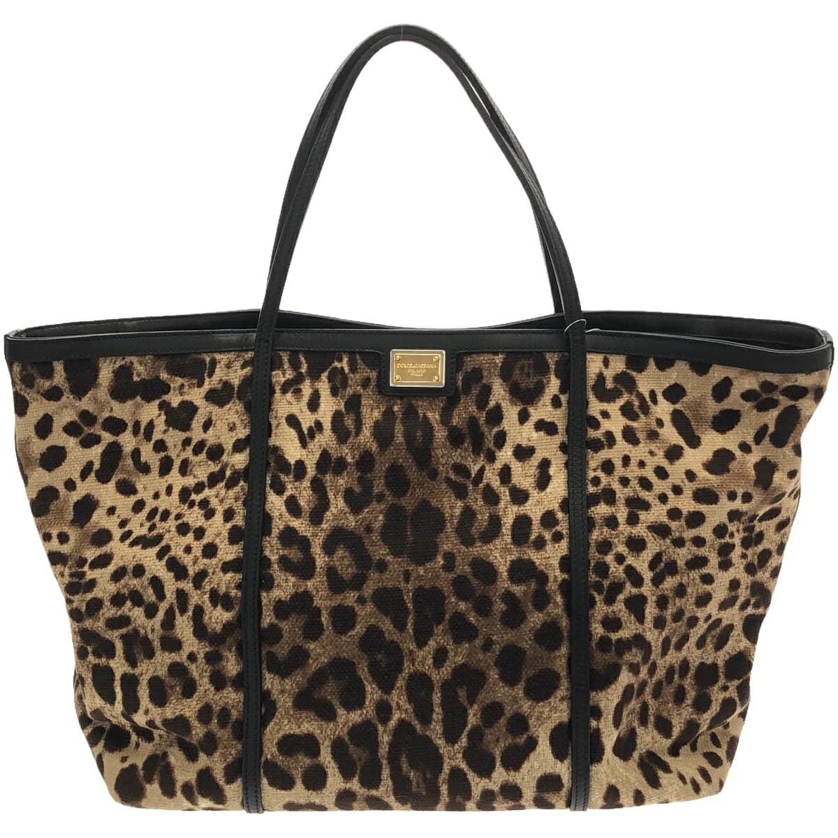 DOLCE&GABBANA ドルチェ&ガッバーナ レオパードキャンバストートバッグ