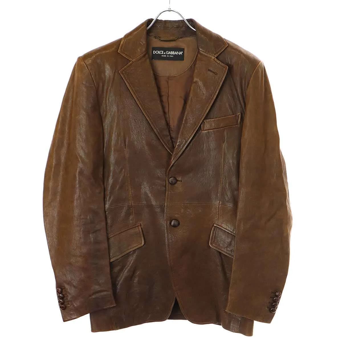 DOLCE&GABBANA ドルチェ&ガッバーナ ラムレザーテーラードジャケット G2057L FULAX