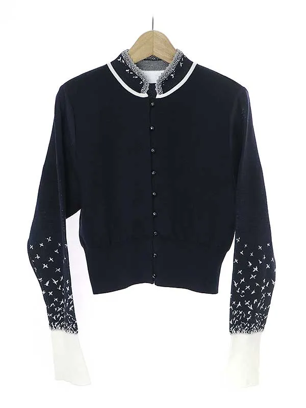 Mame Kurogouchi マメ クロゴウチ 23SS Crane Pattern Jacquard Knit Cardigan ジャガード ニットカーディガン