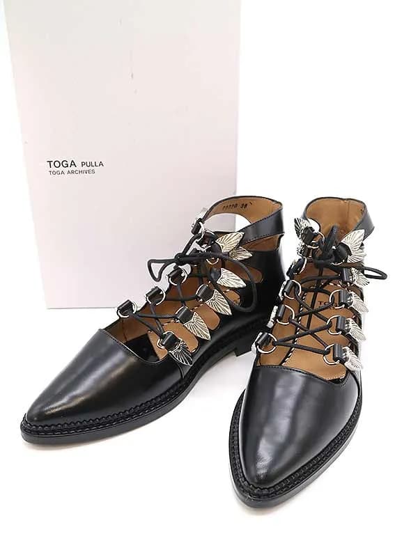 TOGA トーガ プルラ 22AW メタルバックルレースアップブーツ
