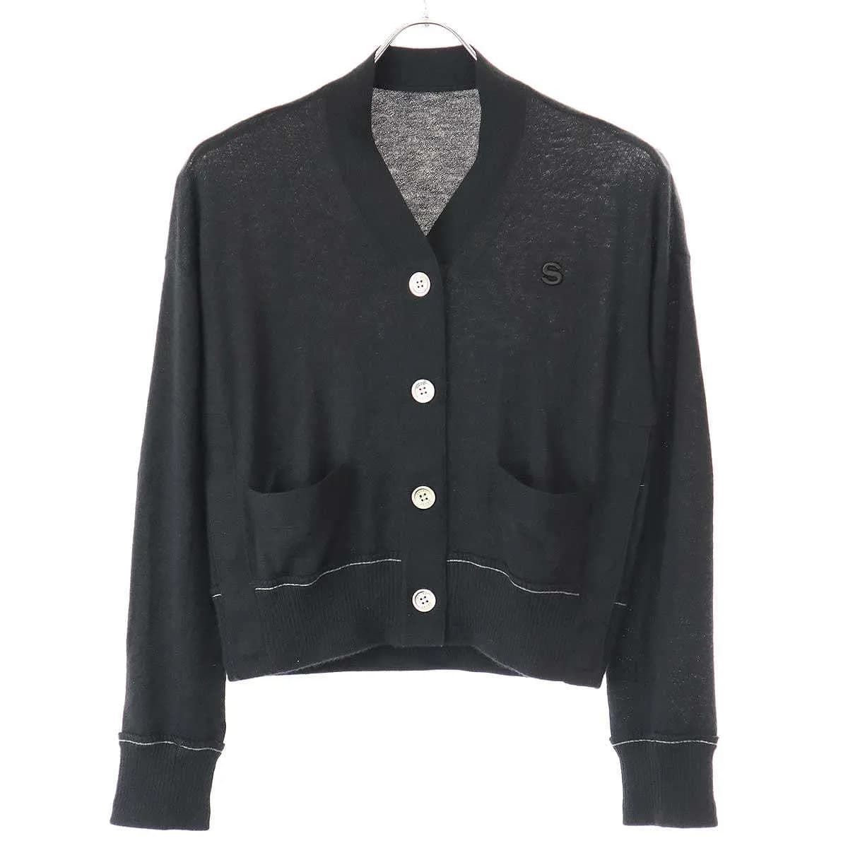 sacai サカイ 23AW s Cashmere Knit Cardigan ロゴ カシミヤニットカーディガン