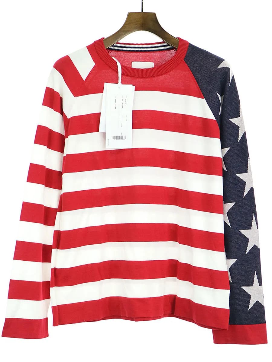 TAKAHIROMIYASHITA The SoloIst. タカヒロミヤシタ ザ ソロイスト 19SS Star&Stripes コットンニットセーター