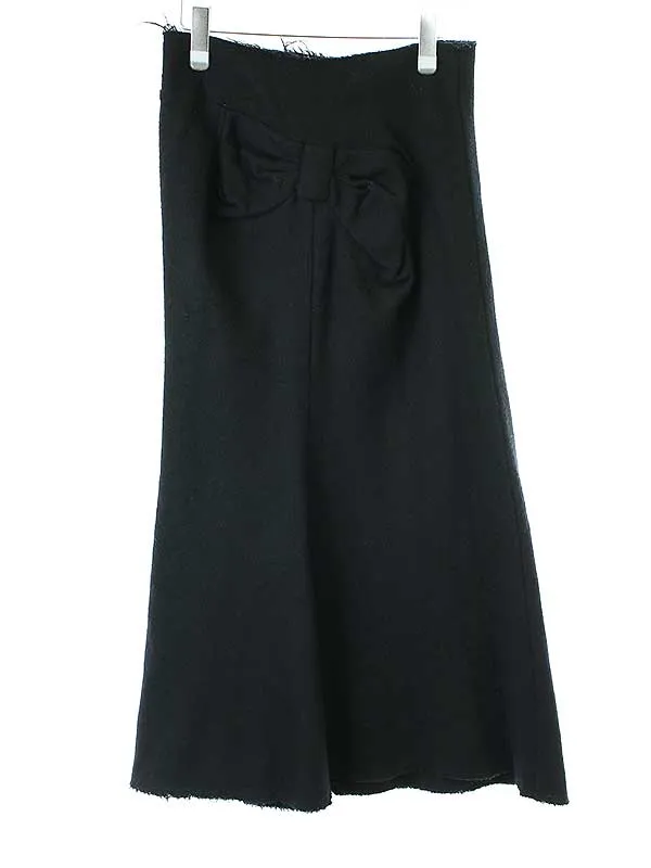 COMME des GARCONS ジュンヤワタナベ コムデギャルソン 2003SS 縮絨ウールリボンデザインロングスカート