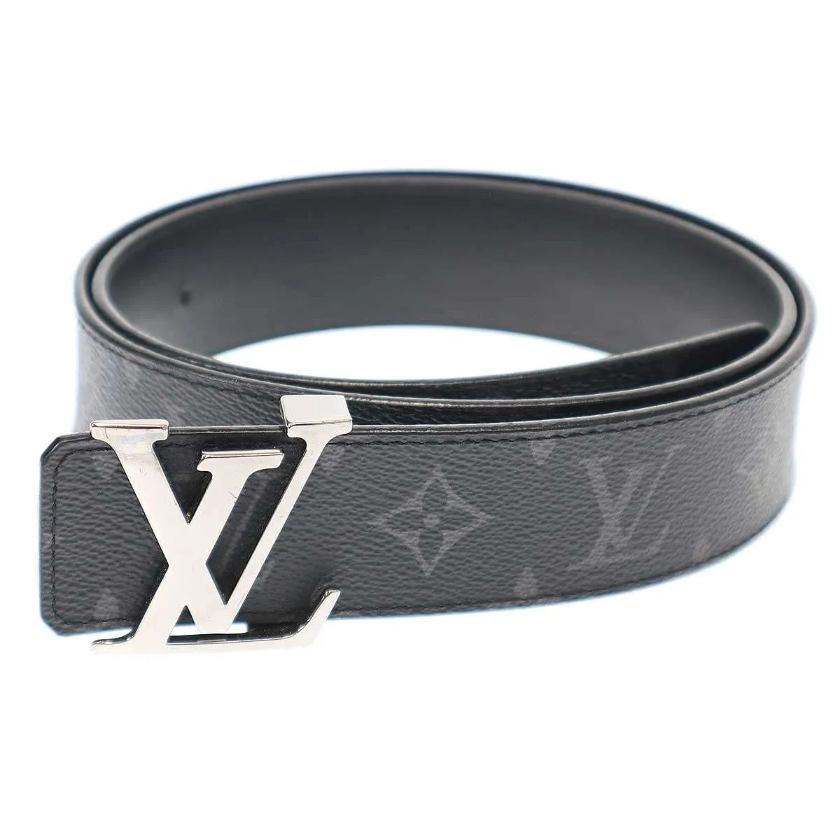 LOUIS VUITTON ルイヴィトン サンチュール・LVイニシャル 40MM モノグラム・エクリプス レザーベルト M9043 ブラック 90/36