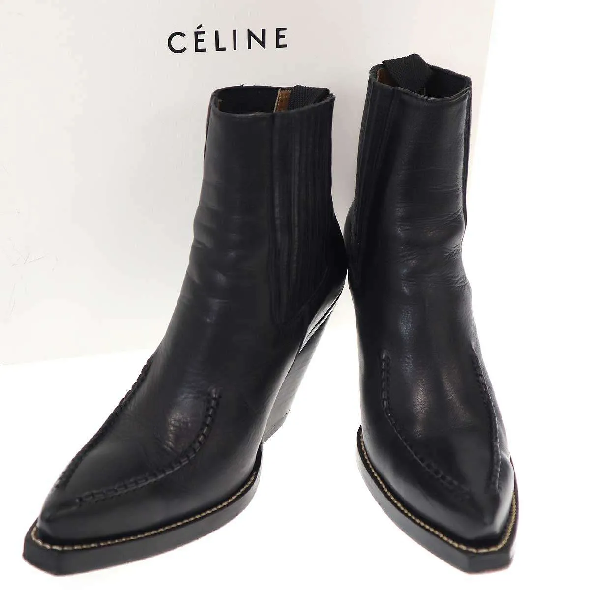 CELINE セリーヌ フィービーファイロ 17AW Santiag stitched mid boot サンティアグカウボーイブーツ