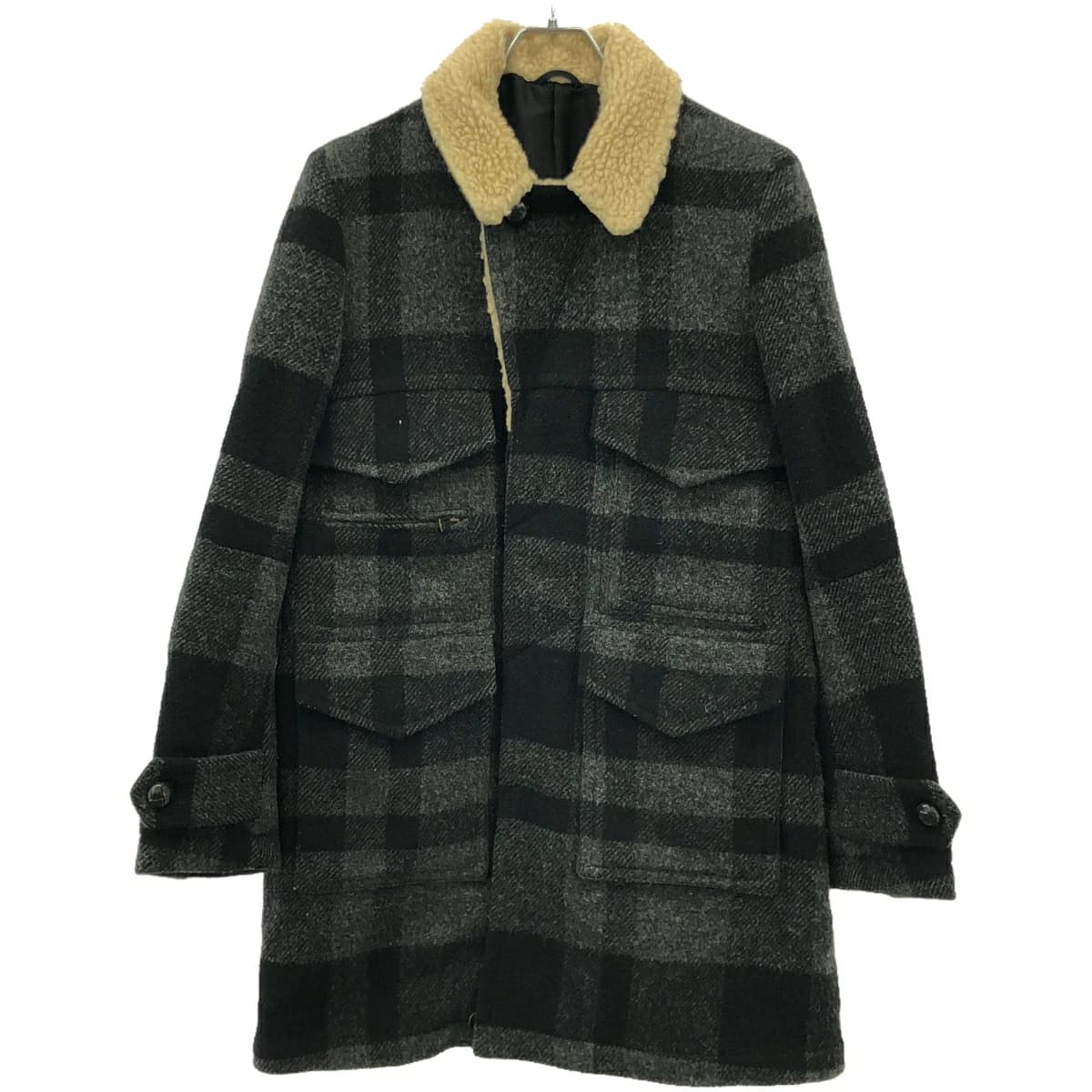 NUMBER NINE ナンバーナイン 2008AW ポートランド期 チェック柄 ボアランチコート F08-NJ035