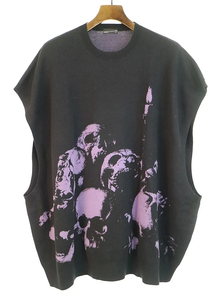 LAD MUSICIAN ラッドミュージシャン 20AW SKULL OVER KNIT VEST スカルジャカードビッグニットベスト