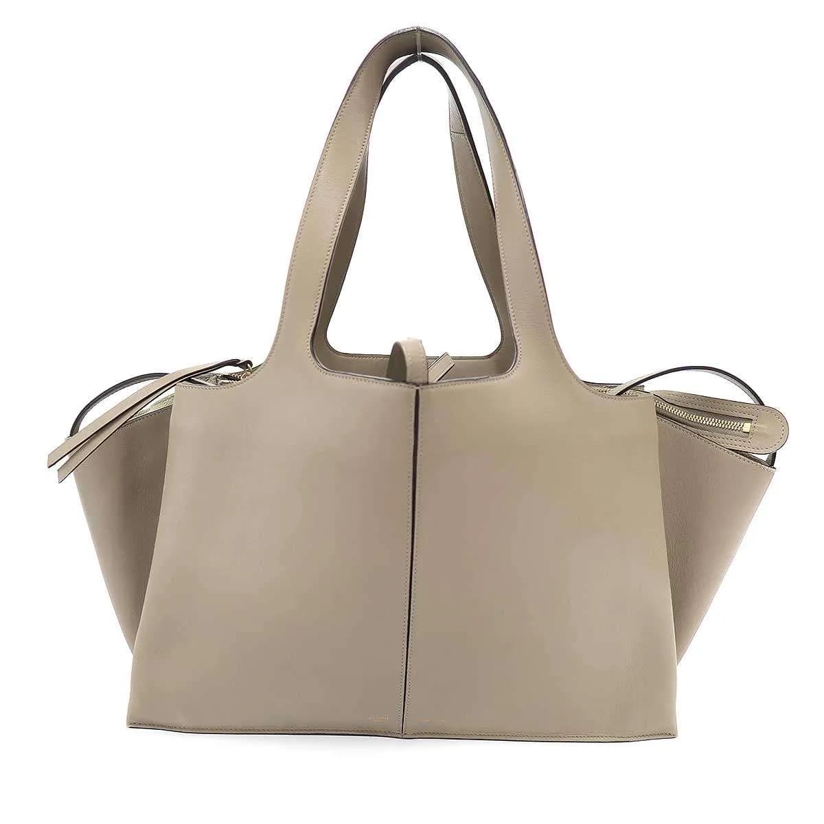 CELINE セリーヌ トライフォールド ミディアム レザートートバッグ