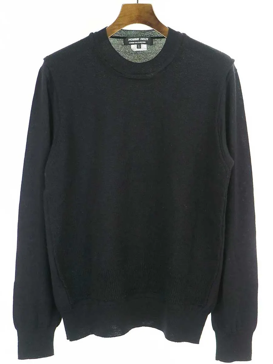 COMME des GARCONS コムデギャルソン オム ドゥ 19AW クルーネックデザインニット