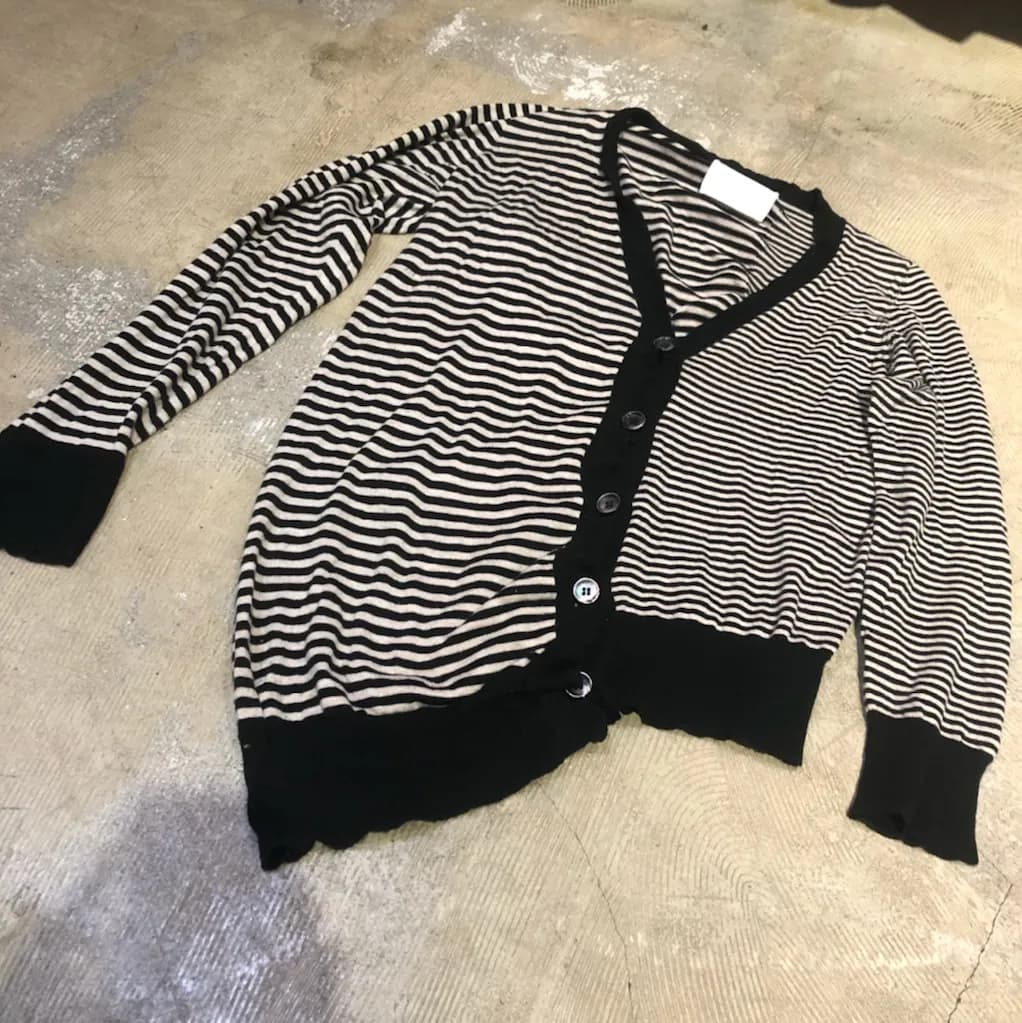 Maison Margiela Maison Martin Margiela アシンメトリーボーダーカーディガン