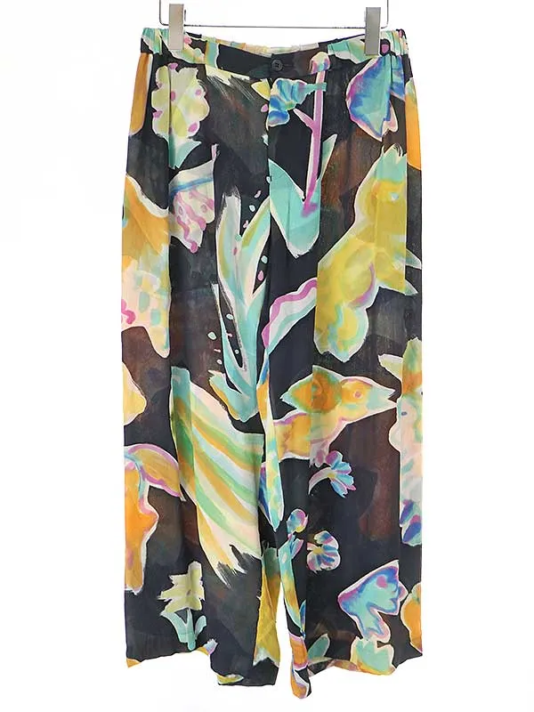 ISSEY MIYAKE イッセイミヤケ 10SS マルチプリントシルクワイドパンツ