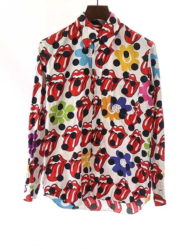COMME des GARCONS コムデギャルソンオムプリュス×ローリングストーンズ 2006SS リッププリントシャツ