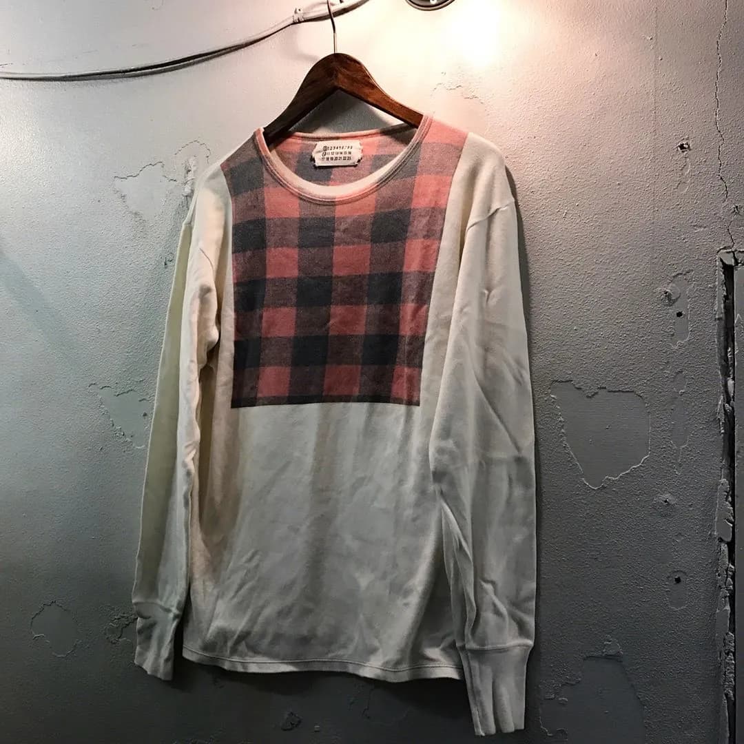 Maison Margiela Maison Martin Margiela 0 10 初期 アーティザナル切替チェック柄転写プリントカットソー