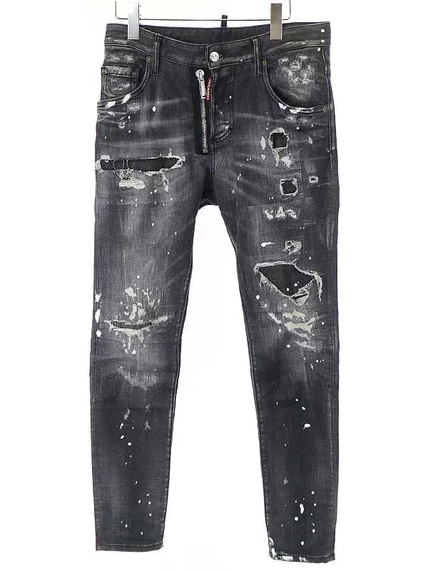 DSQUARED2 ディースクエアード 21AW Super Twinky Jean ダメージ加工ジップデニムパンツ