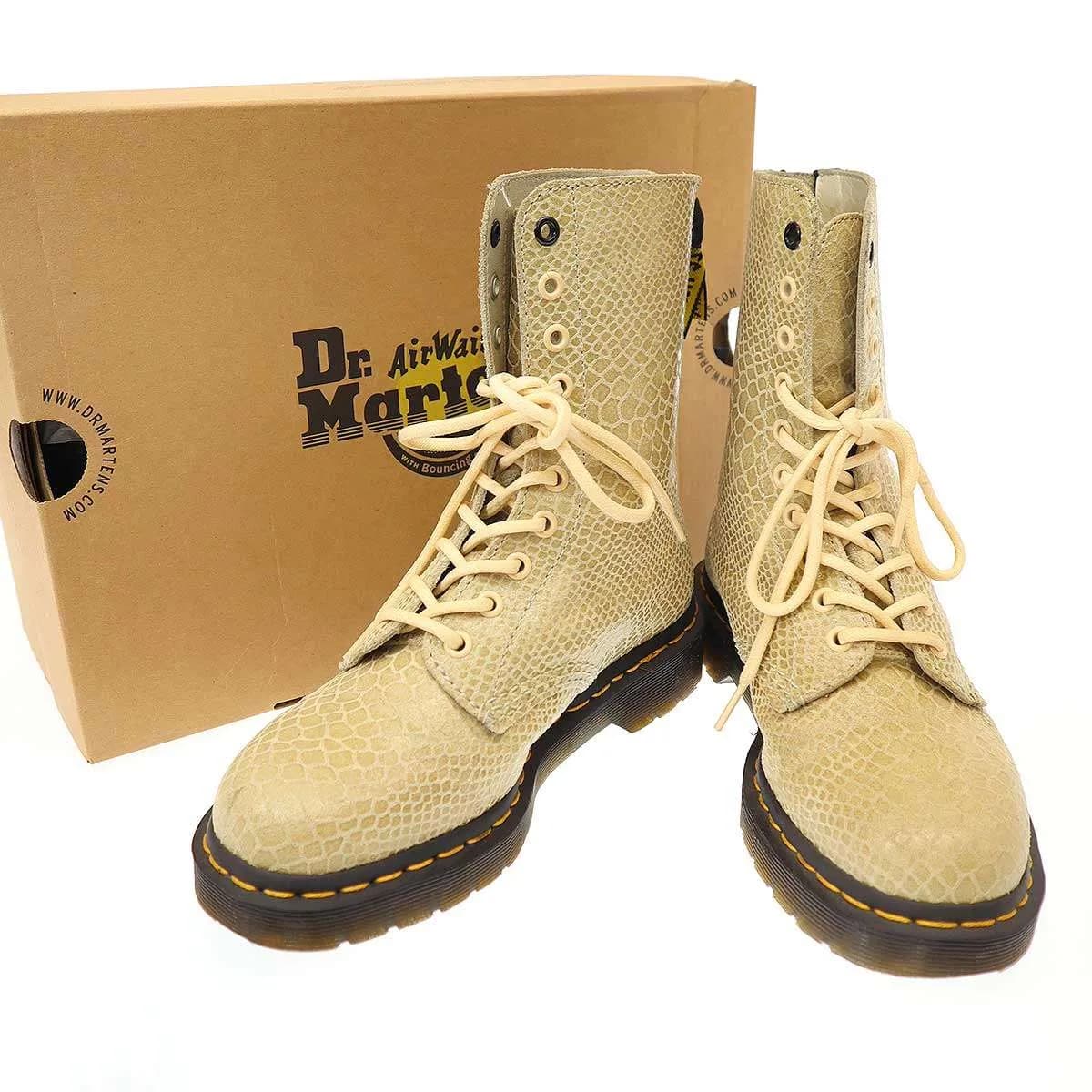 Y's ワイズ×ドクターマーチン 10 EYE HI SHINE SNAKE スネークレースアップブーツ