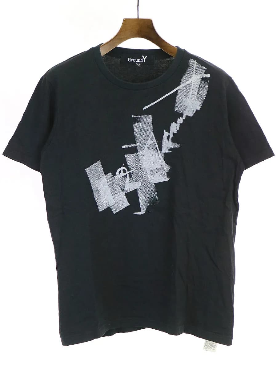 Yohji Yamamoto グラウンドワイ グラフィックプリントTシャツ