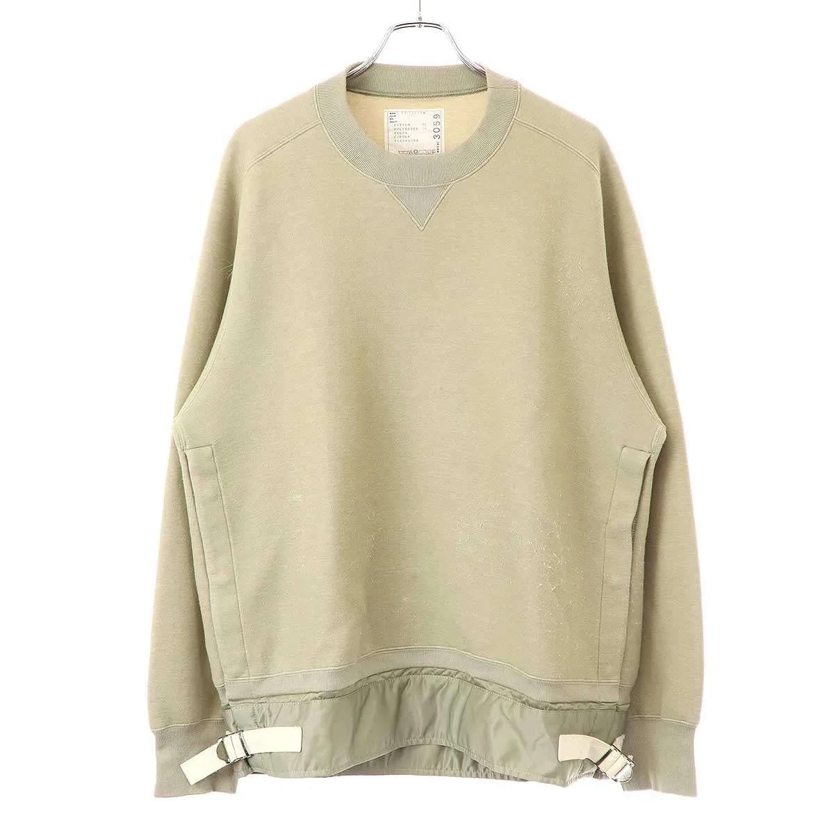 sacai サカイ 23SS Nylon Twill Sponge Sweat Crew Sweat ナイロン切替スウェットトレーナー 23-03059M