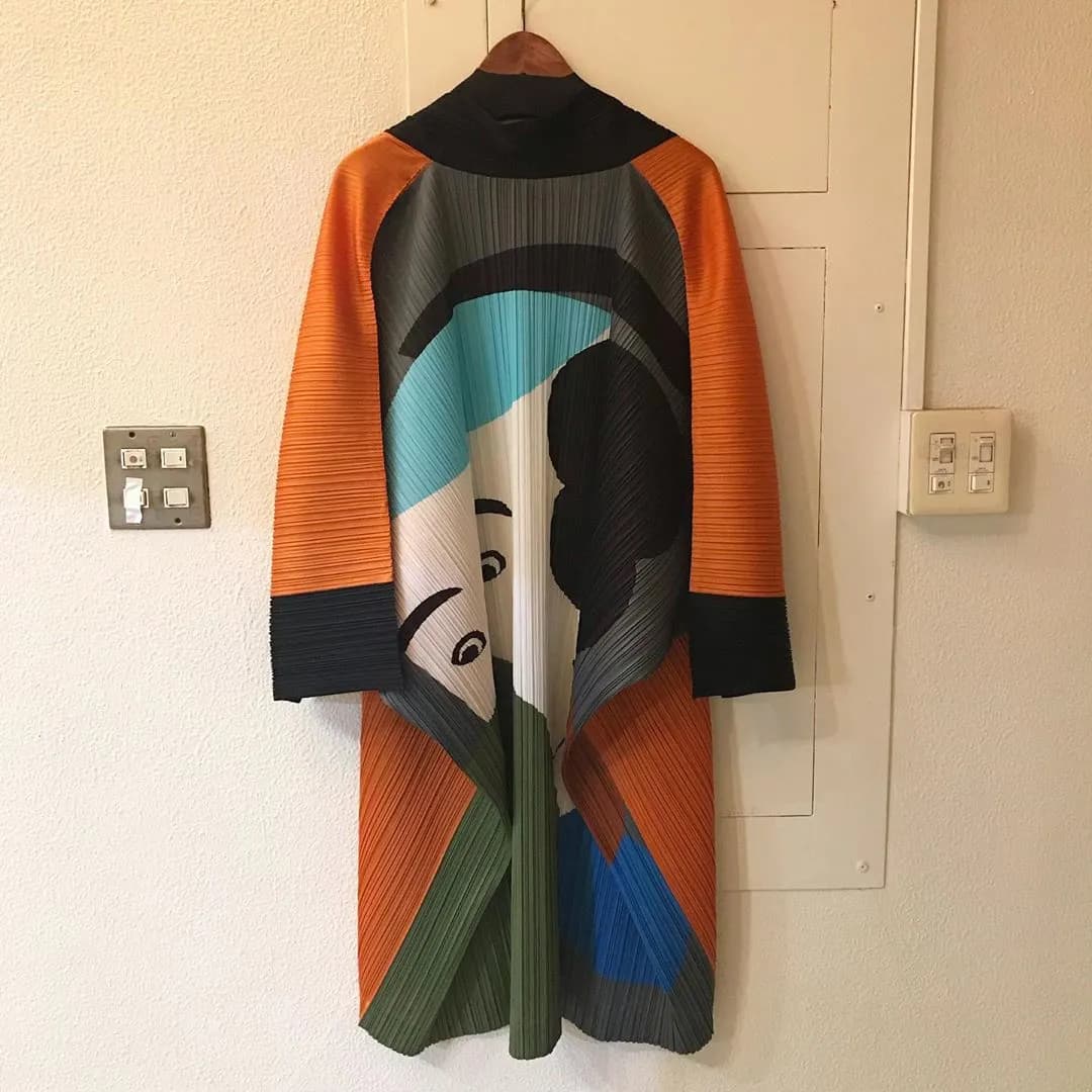 ISSEY MIYAKE PLEATS PLEASE ISSEY MIYAKE ×IKKO TANAKA 16SS SHARAKU 日本舞踊プリーツ加工着物ジャケット