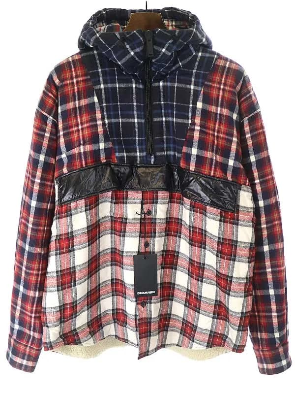 DSQUARED2 ディースクエアード 19AW 裏地ボアチェックプルオーバー