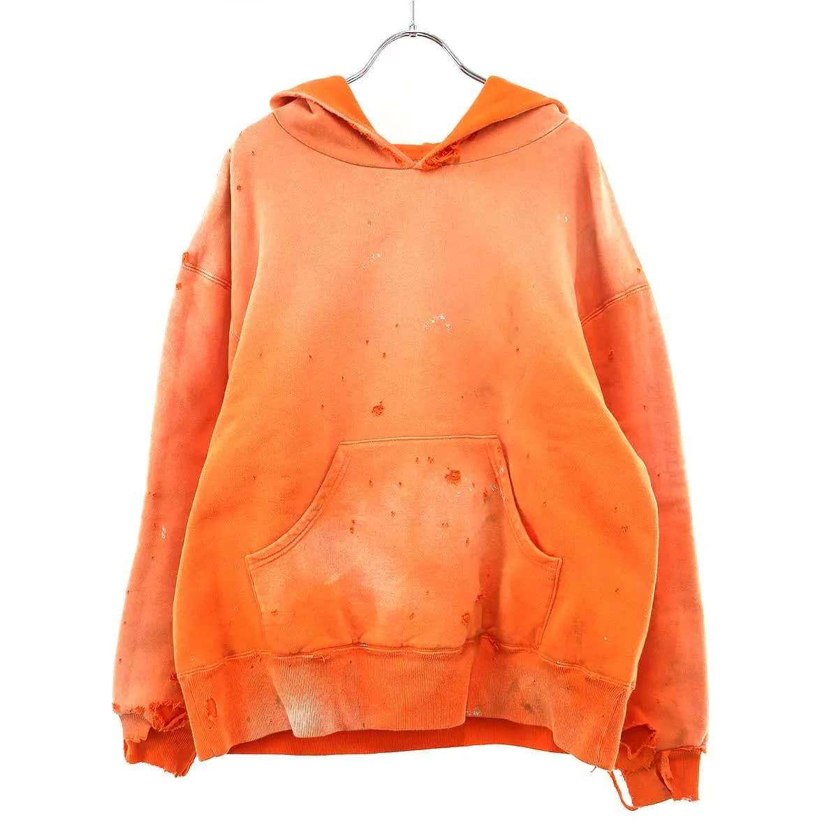 SAINT MICHAEL セントマイケル ベルベルジン 25AW BB_DBL FACE HOODIE ヴィンテージ加工プルオーバーパーカー