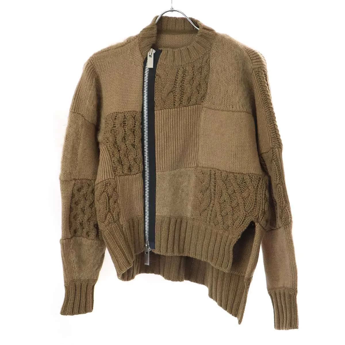 sacai サカイ 24AW Patchwork Knit Blouson パッチワークニット ジャケット