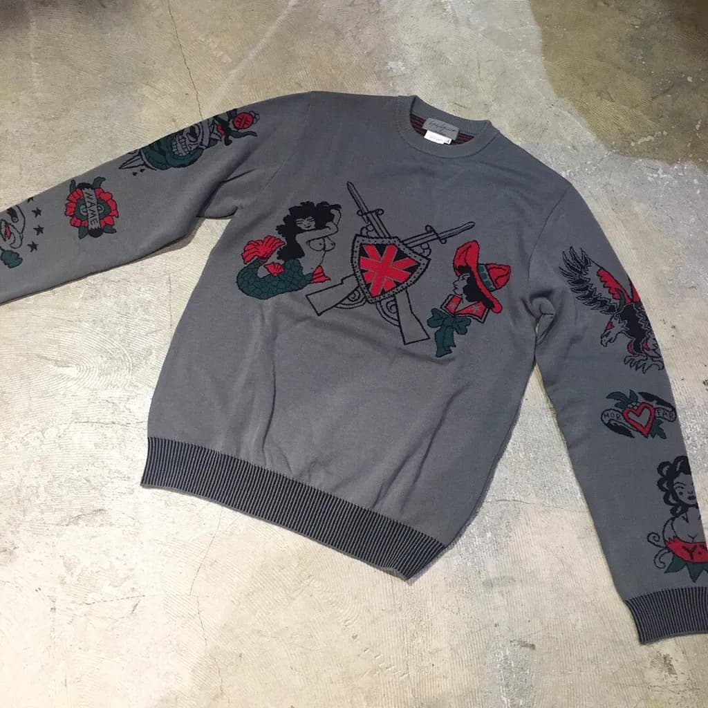 Yohji Yamamoto Yohji Yamamoto POUR HOMME 03AW タトゥージャカードニットセーター