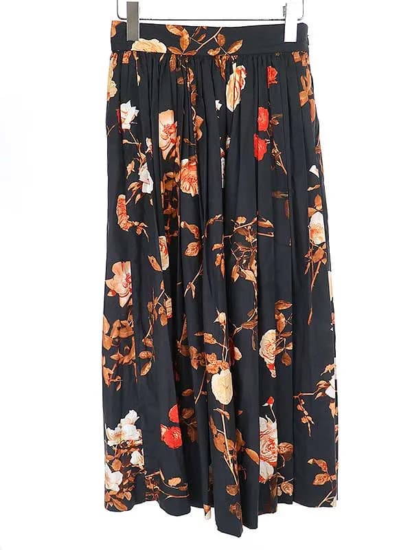 DRIES VAN NOTEN ドリスヴァンノッテン 19AW フラワープリントプリーツロングスカート