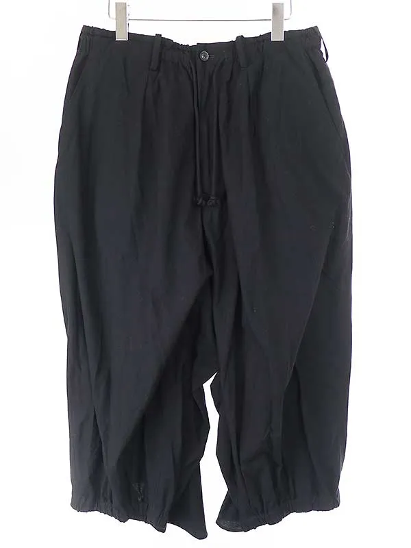 Yohji Yamamoto ヨウジヤマモト プールオム 20SS 強撚天竺コットンワイドパンツ カラスパンツ