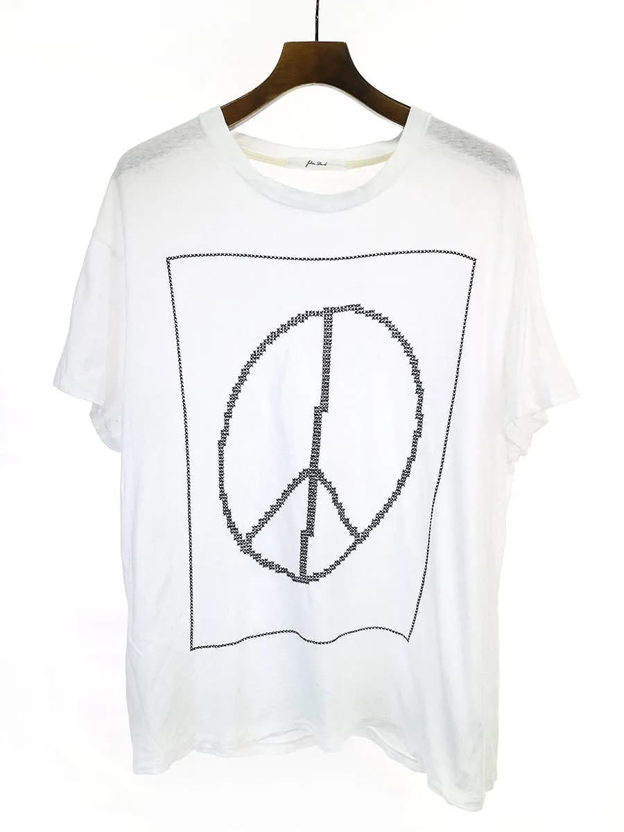 Julien David ジュリアンデイヴィッド ピース刺繍Tシャツ