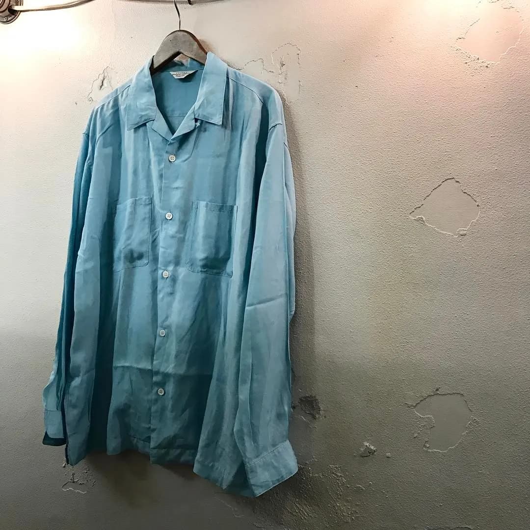 UNUSED UNUSED 17SS open collar shirt シルク混オープンカラーレーヨンシャツ