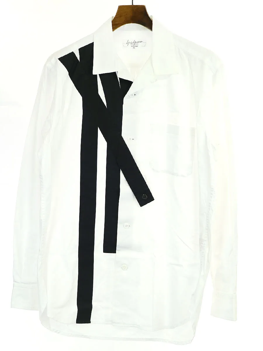 Yohji Yamamoto ヨウジヤマモト プール オム 14SS LOOK25 ラインデザインオープンカラーシャツ