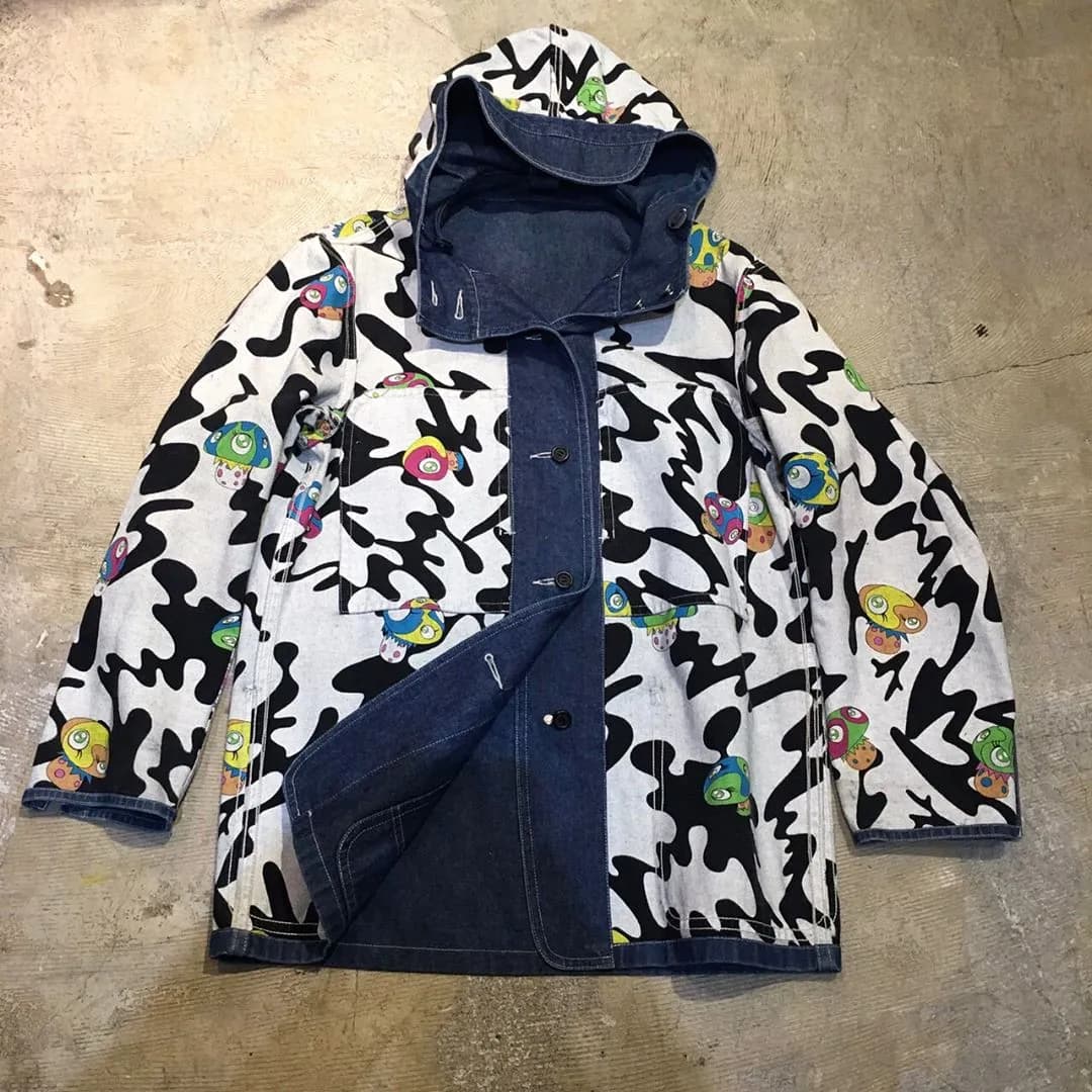 ISSEY MIYAKE ISSEY MIYAKE× KaiKai Kiki 00SS『ポジきのこ』リバーシブルフードデニムカバーオールジャケット