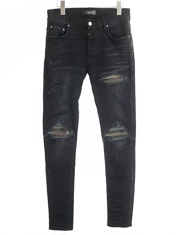 AMIRI アミリ MX1 カモフラパッチストレッチダメージデニムパンツ