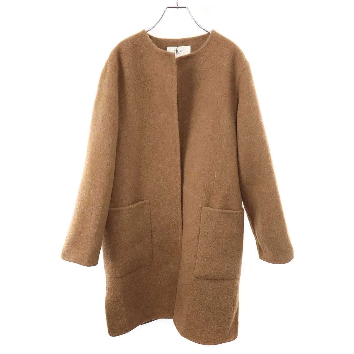 CELINE セリーヌ ノーカラーウールコート