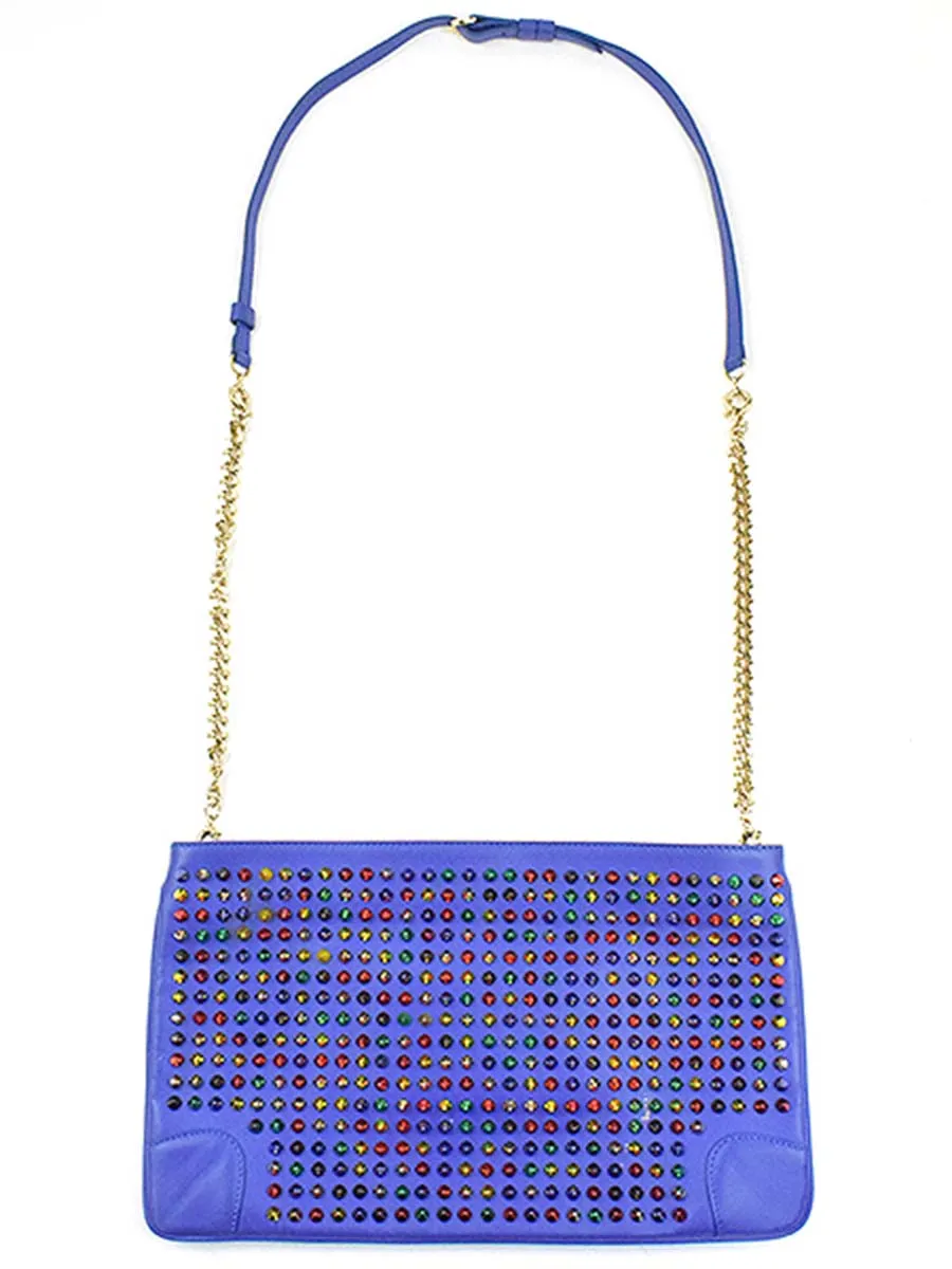 Christian Louboutin クリスチャンルブタン LOUBIPOSH CLUTCH CALF PARIS マルチスパイクレザーチェーンショルダーバッグ