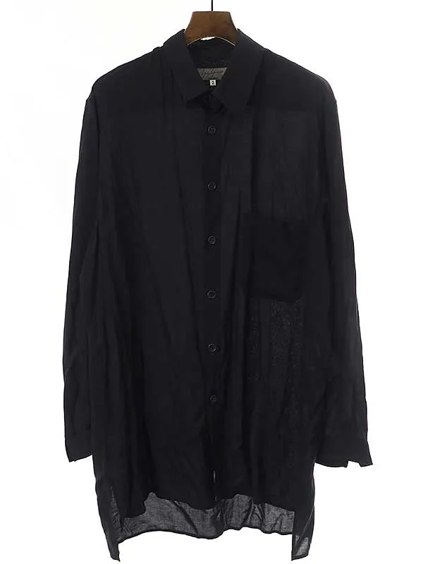 Yohji Yamamoto ヨウジヤマモト プールオム 19AW 襟アシメ長袖シャツ