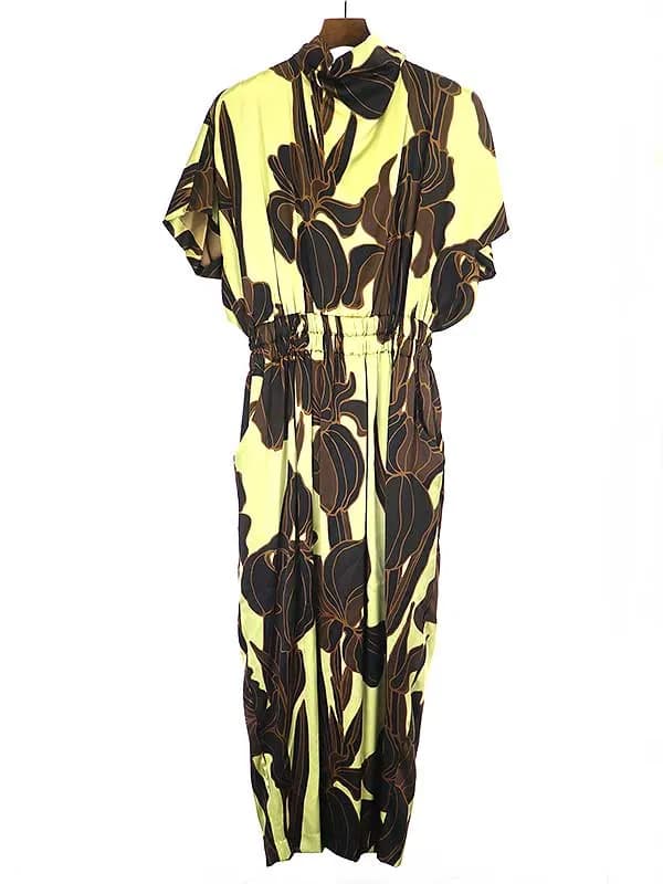 DRIES VAN NOTEN ドリスヴァンノッテン ハイネックフローラルドレスワンピース