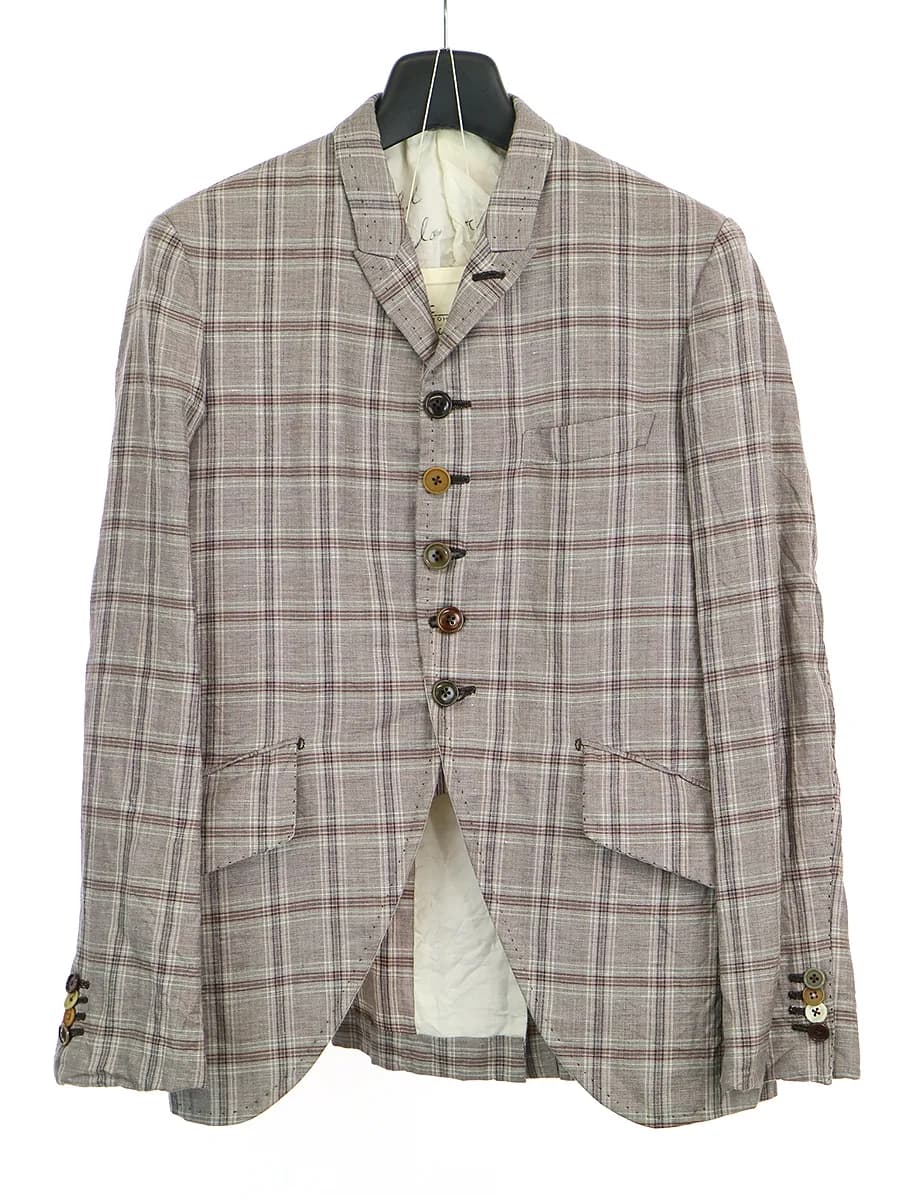 The crooked Tailor ザクルーキッドテーラー TALLIA DI DELFINO社 ショートピークドラペルテーラーカラーチェックジャケット
