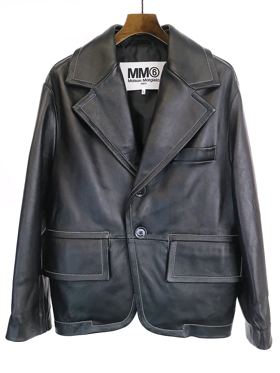 MM6 エムエムシックス 19SSレザーシングルジャケット
