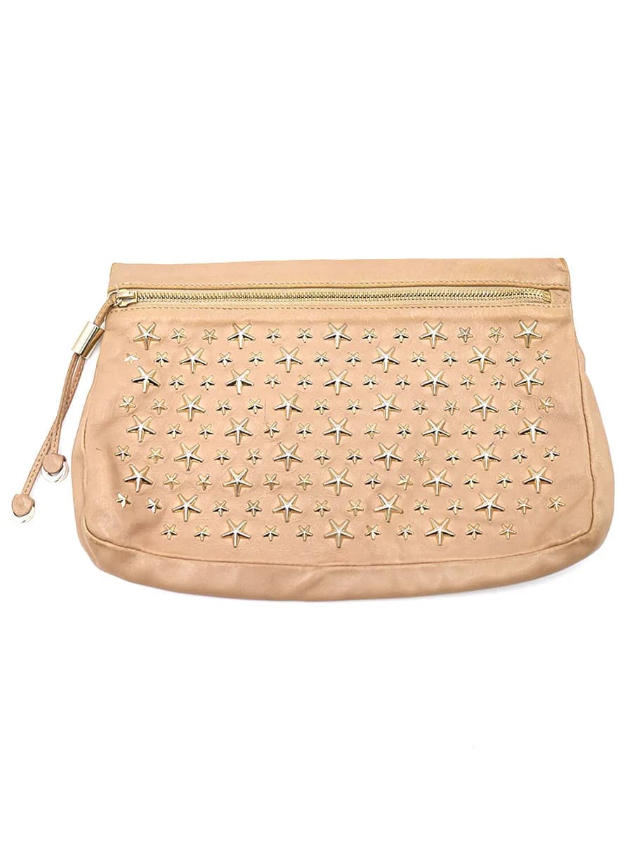JIMMY CHOO ジミー チュウ ZENA スタースタッズレザークラッチバッグ